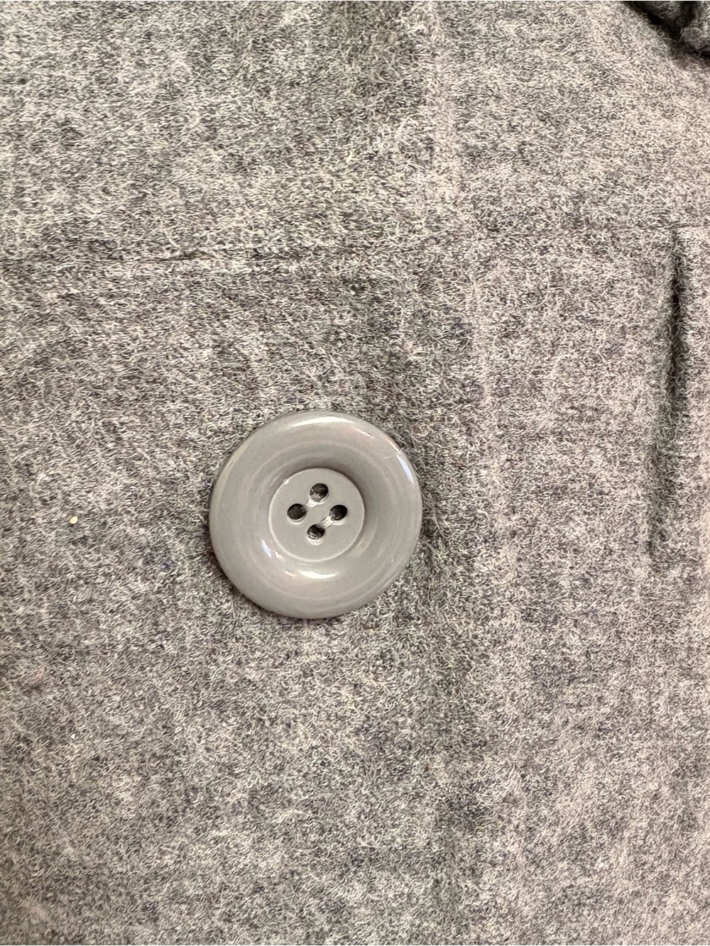 Women's Gray Pea Coat with Textured Collar - Picture 4 of 7